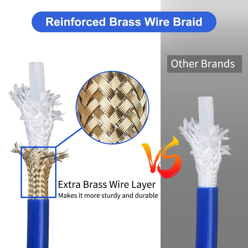 FUNTECK 50ft Upgraded Airless Paint Hose for Graco Sprayers, Reinforced Brass Wire Braid, 4300 PSI - Image 3
